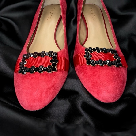 TALBOTS ISADORA JEWEL BOW SUEDE PUMPS Women's 10 M Red P214041160 - Picture 5 of 11